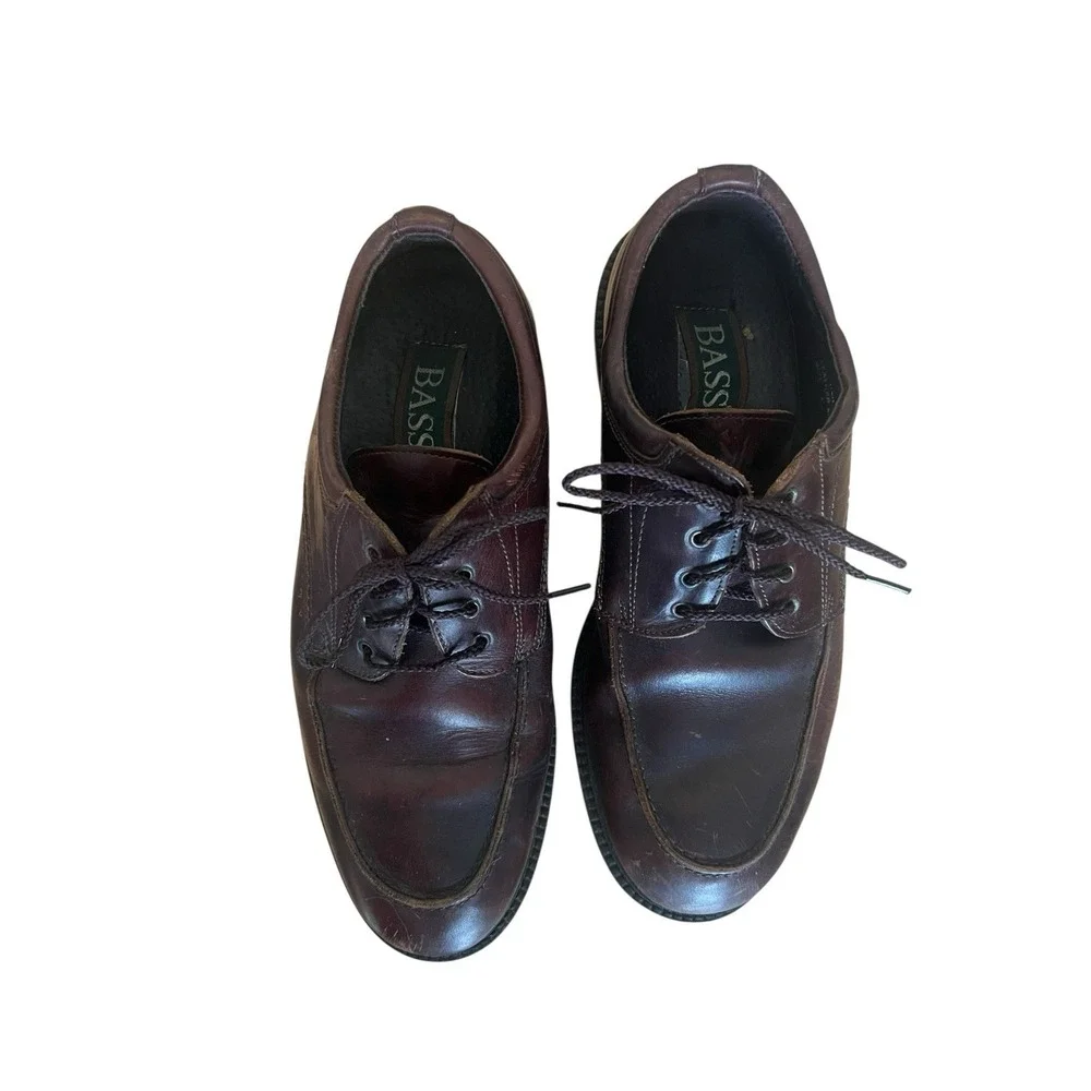Vintage 90's Bass New York Men's Size‎ 9 Brown Leather Dress Shoes Italy Made